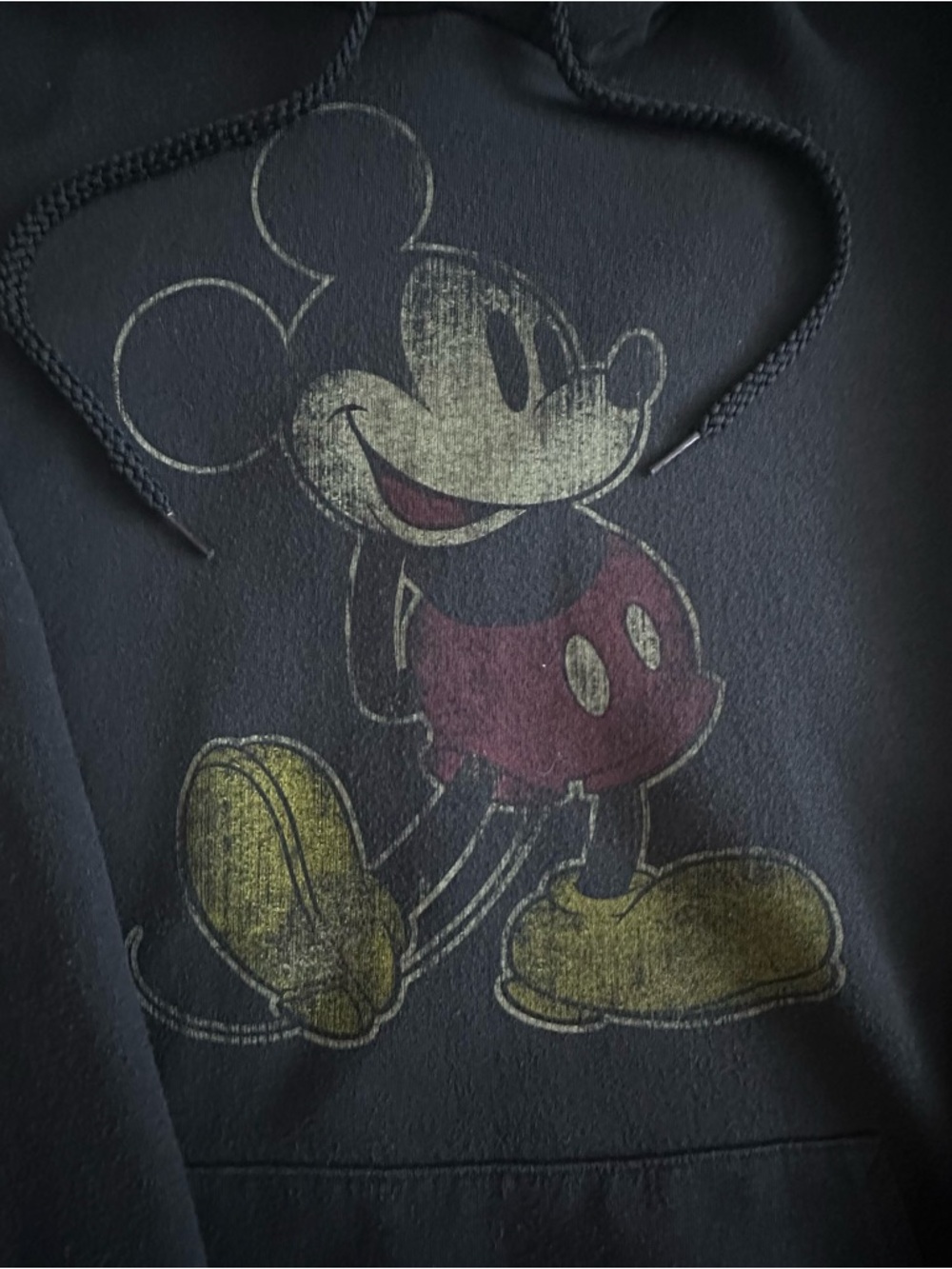 Disney by Hanes Man L Black Hoodie with Mickey Graphic Long Sleeves Cotton Blend - Picture 8 of 10